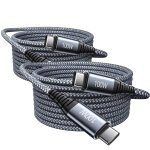 ¿lot de 2�2m� 100w usbc vers usbc c�ble, pd ultrafast cable, usb c nylon tress� c�ble rapide pour ...
