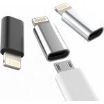 Lot de 3 adaptateurs micro usb vers lightning pour chargement rapide et transmission de donn�es c�ble ...