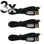 Lot de 3 c�ble d'origine ecc1du0bbk micro usb u6 pour samsung galaxy s6 tab note