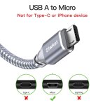 Lot de 3 cbles micro usb tresss usb a vers micro cble de charge android pour samsung galaxy j7, s7, ...