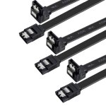 Lot de 3 cbles sata iii 6 gbps angle oit 90 degrs avec loquet de verrouillage 18 pouces pour disque ...