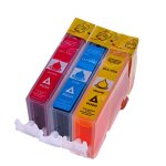 Lot de 3 cartouches d'encre avec puce compatible pour cli 526 / cli526 pour canon pixma mg 5150, mg 5200, ...