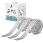 Lot de 3 rouleaux d'tiquettes transparentes autocollantes thermiques 14x40 mm, compatibles avec l'imprimante ...