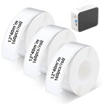 Lot de 3 rouleaux de papier thermique adhsif d30, noir sur blanc, pour tiqueteuse phomemo d30 / d35, ...