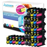 Lot de 30 cartouches jet d'encre type jumao compatibles pour brother dcp - j552dw + fluo offert