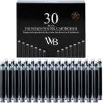 Lot de 30 recharges d'encre pour stylo plume - lot de 30 cartouches d'encre noire - taille standard internatio ...