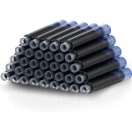 Lot de 36 cartouches d'encre bleues 3. 4 mm pour stylos plume, recharges d'encre pour stylo plume, diamtre ...