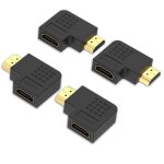 Lot de 4 adaptateur hdmi coud coupleur hdmi 90 et 270 degrs mle vers femelle vertical plat adaptateur ...