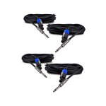 Lot de 4 c�bles jack 6, 35mm / speakon m�le 10 m pour enceintes