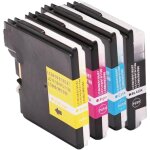 Lot de 4 cartouches compatibles avec brother lc985 noir, cyan, magenta, jaune pour imprimantes dcp - ...