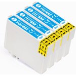 Lot de 4 cartouches d'encre cyan compatibles t0712 pour imprimantes epson stylus - 13, 5 ml - 4 x cyan[enc9421 ...