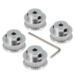 Lot de 4 poulies 2gt - 36 dents - alsage 5 mm - 36 dents - roue synchrone en aluminium - pour courroie ...