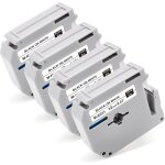 Lot de 4 rubans d'�tiquettes compatibles avec brother p - touch m - k231s 12 mm m - k231 mk231s pour ...
