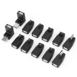 Lot de 40 adaptateurs usb 2. 0 multiples, connecteurs coudés mini micro type b mâle femelle Lot de 40 adaptateurs usb 2. 0 multiples, connecteurs coudés mini micro type b mâle femelle