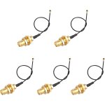 Lot de 5 cbles d'antenne rp - sma mle vers u. fl rf 0, 81 ipx - 4 mhf4 mini pci pigtail connecteur ...
