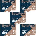 Lot de 5 cartes mmoire mic rosd 4 go avec 5 adaptateurs, classe 10, vido hd, v10, a1, tf card pour ...