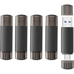 Lot de 5 clés usb 32 go a double interface usb - a et usb - c 3. 0, compatible avec android, téléphone ... Lot de 5 clés usb 32 go a double interface usb - a et usb - c 3. 0, compatible avec android, téléphone ...
