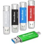 Lot de 5 cls usb c 32 go 3. 0, 2 en 1 rapide, otg type c en mtal, pen drive flash drive pour pc / smartphone ...