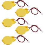 Lot de 5 piles 3 v crbios cmos avec fils et connecteur de fil pour ordinateur, carte pda ic, horloge ...