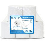 Lot de 5 rouleaux de papier thermique de qualit suprieure 80 mmx63 mmx12 mm - 50 m - certifi pour ...