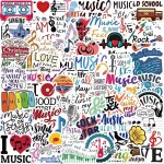 Lot de 50 autocollants rock punk musique bouteille d'eau ordinateur portable tlphone guitare skateboard ...