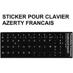 Lot 6 stickers autocollant azerty noir pour touches de clavier d'ordinateur
