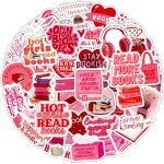 Lot de 60 livre autocollant rose stickers, autocollant bookish ordinateur portable sticker autocollants ...