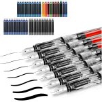 Lot de 7 stylos de calligraphie avec diff�rentes plumes et 40 cartouches d'encre en 13 couleurs - kit ...