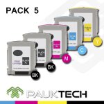 Lot x 5 cartouches d'encres ( noir x2 cyan / magenta / jaune ) compatible epson t0711 / t0712 / t0713 ...