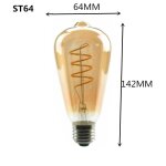 Lugh - st64 220v - ouiampoule led dore a60 st64 g80 g95 g125 star heart e27 220v, ampoule  filament ...