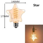 Lugh - star 220v - ouiampoule led dore a60 st64 g80 g95 g125 star heart e27 220v, ampoule  filament ...