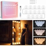 Lumière de miroir kit de 14 ampoules avec adaptateur, usb câble réglable, 3 couleurs et 10 intensités, ... Lumière de miroir kit de 14 ampoules avec adaptateur, usb câble réglable, 3 couleurs et 10 intensités, ...