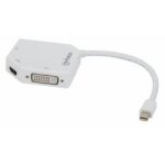 Manhattan mini displayport 1. 2 to hdmi, dvi and vga adapter cable (3 - in - 1), 25cm, white, male to ...