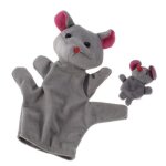 Marionnette à main grise souris, marionnettes à doigt Marionnette à main grise souris, marionnettes à doigt