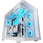 Mc - fusion, bo�tier gaming atx, fen�tre lat�rale compl�te et fa�ade verre tremp� courb� continu, semi ...