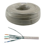 Mcl - r�f: c6apst / 100h - rouleau de c�ble r�seau cat 6a s / ftp patch lszh - 100m gris
