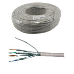 Mcl - r�f:c6pst / 100 - rouleau de c�ble r�seau cat 6 s / ftp patch - 100m gris