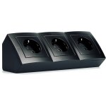 Mcpower flair bloc multiprise d'angle a 3 prises avec contact de protection, cble de 15 cm avec borne ...