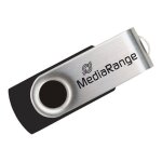 Mediarange - cl� usb - 64 go - usb 2. 0 - noir / argent