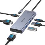 Melelnik hub usb - c 6 - en - 1: station d'accueil double moniteur 4k 60hz, 3 usb 3. 0, pd 100w pour ...