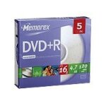 Memorex - 5 x dvd + r - 4. 7 go (120 minutes) 16x - bo�tier cd �troit