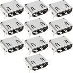 Mevronisshop - lot de 10 connecteurs hdmi femelles 19 broches bo�tier dip droit pour circuit imprim� ...