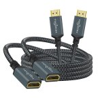Mevronisshop - lot de 2 c�bles d'extension hdmi 4k m�le vers femelle, c�ble adaptateur hdmi 2. 0 en nylon ...