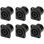 Mevronisshop - 6 pcs 4 p�les connecteur de prise � montage sur panneau speakon, haut - parleur audio ...