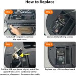 Mevronisshop - accessoire d'imprimante 3d h2d usb port board de rechange : adaptateur pcb avec vis de ...