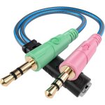Mevronisshop - adaptateur jack micro casque audio st�r�o 3, 5mm splitter femelle � 2 double m�le c�ble ...