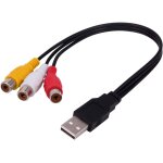 Mevronisshop - c�ble adaptateur usb vers 3 rca av ¿ usb m�le vers 3 rca femelles (rouge / blanc / jaune), ...