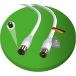 Mevronisshop - c�ble d'antenne satellite coaxial tv 3 m double blindage fiche iec vers prise iec femelle ...
