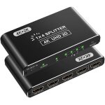 Mevronisshop - hdmi splitter 1 entree 4 sorties - r�partiteur hdmi 4k compatible hdcp 4k 3d uhd 1080p ...