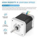 Mevronisshop - moteur pas  pas nema 17, moteur pas  pas  double tige, 4 fils, 1, 8 a, 52 n. cm, 2 ...